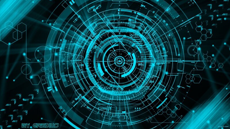 Futuristic Digital Interface — Cyan