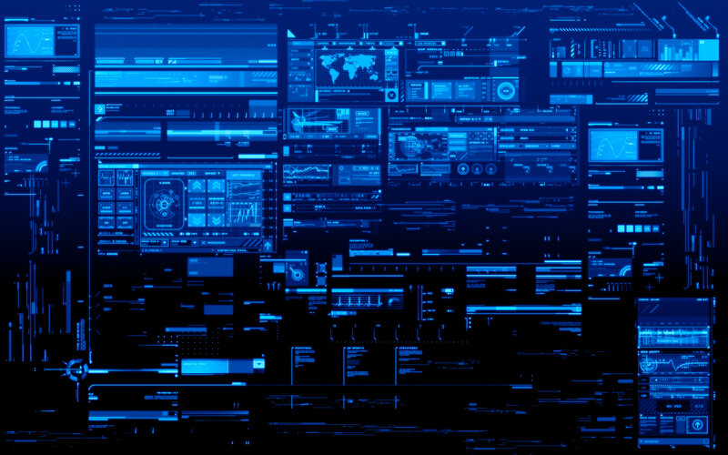 futuristic digital interface dashboard