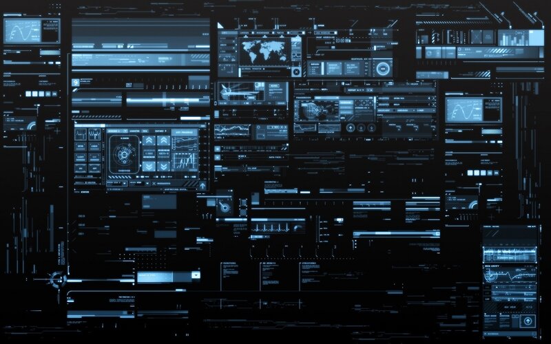 Futuristic Digital Interface — Data Panels