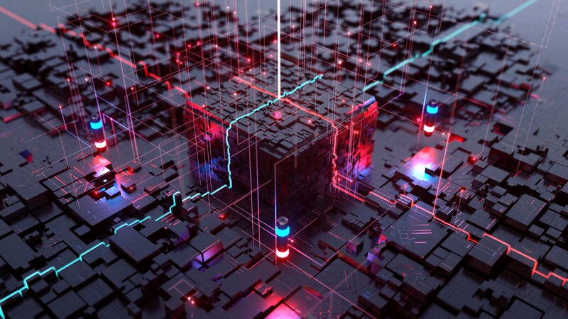 Futuristic Digital Network — Black