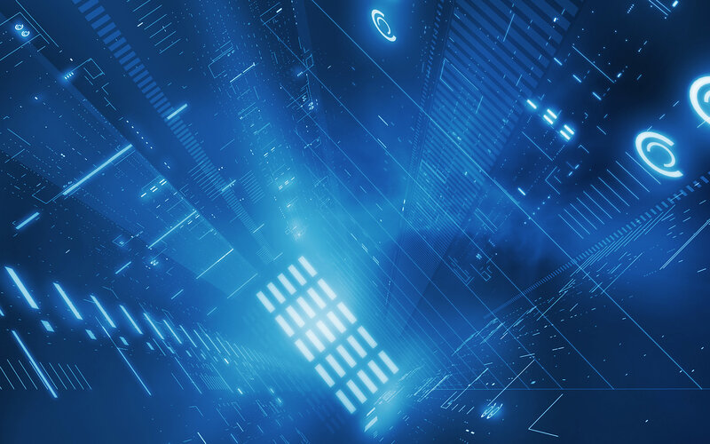 Futuristic Digital Network — Blue, Technological