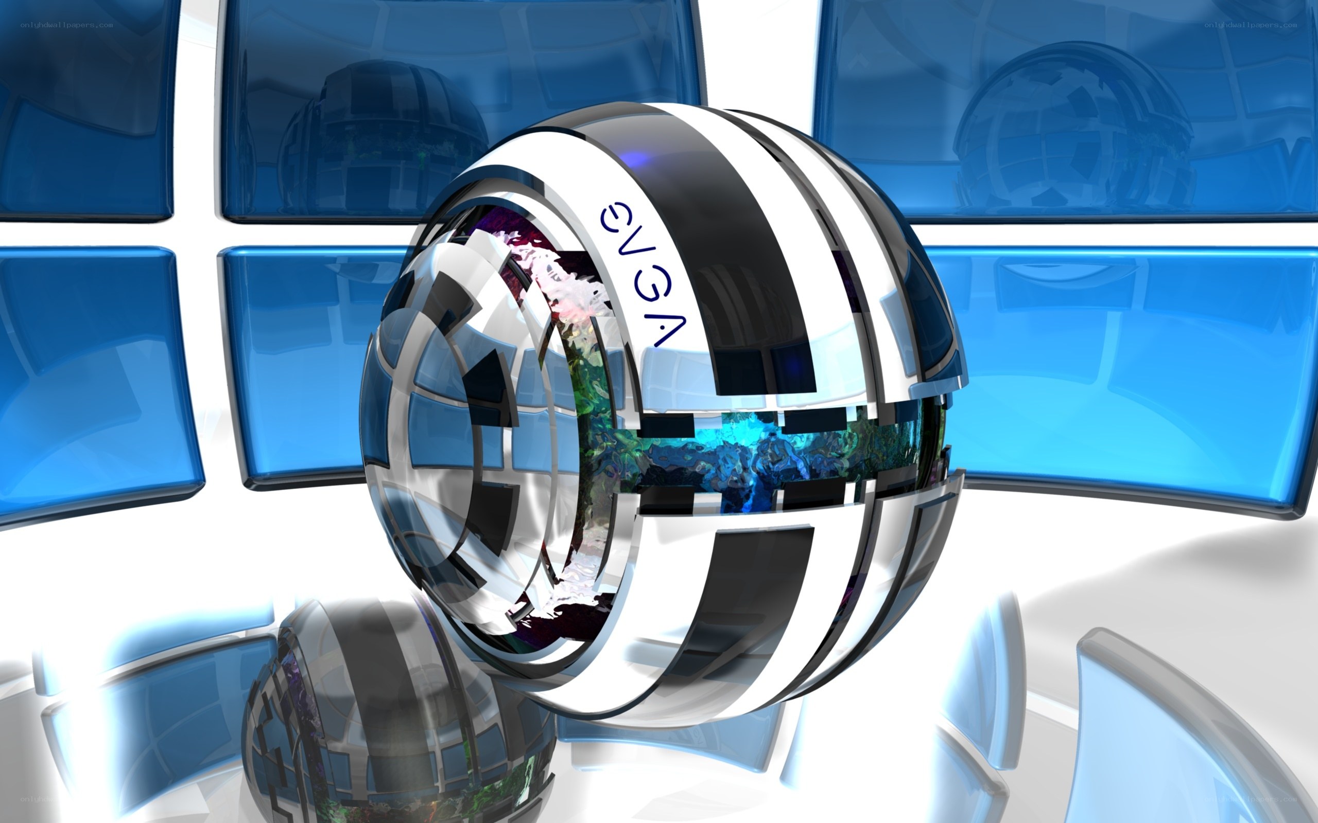 Futuristic digital sphere with logo