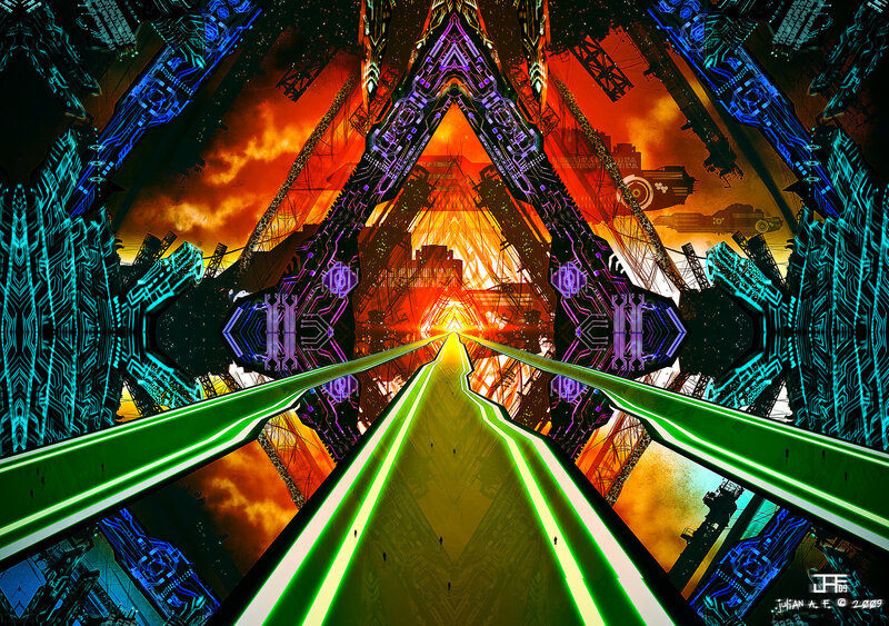 futuristic digital tunnel