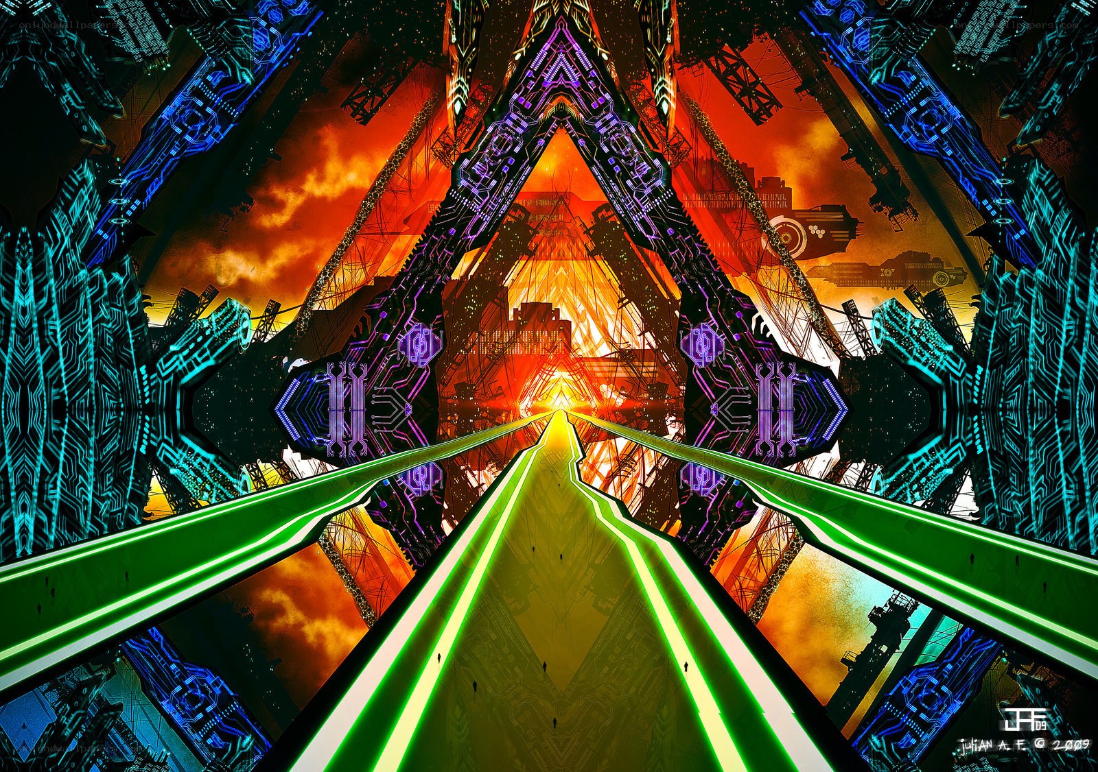 futuristic digital tunnel
