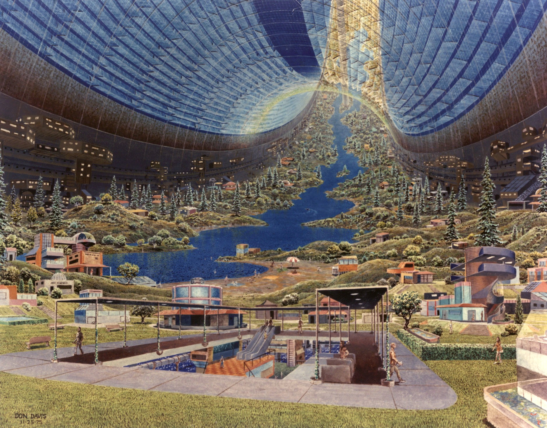 Futuristic dome city