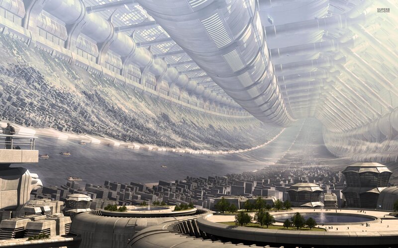 Futuristic Dome City — Gray