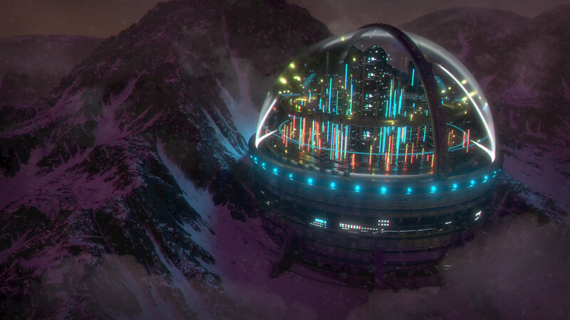 Futuristic Dome City — Purple