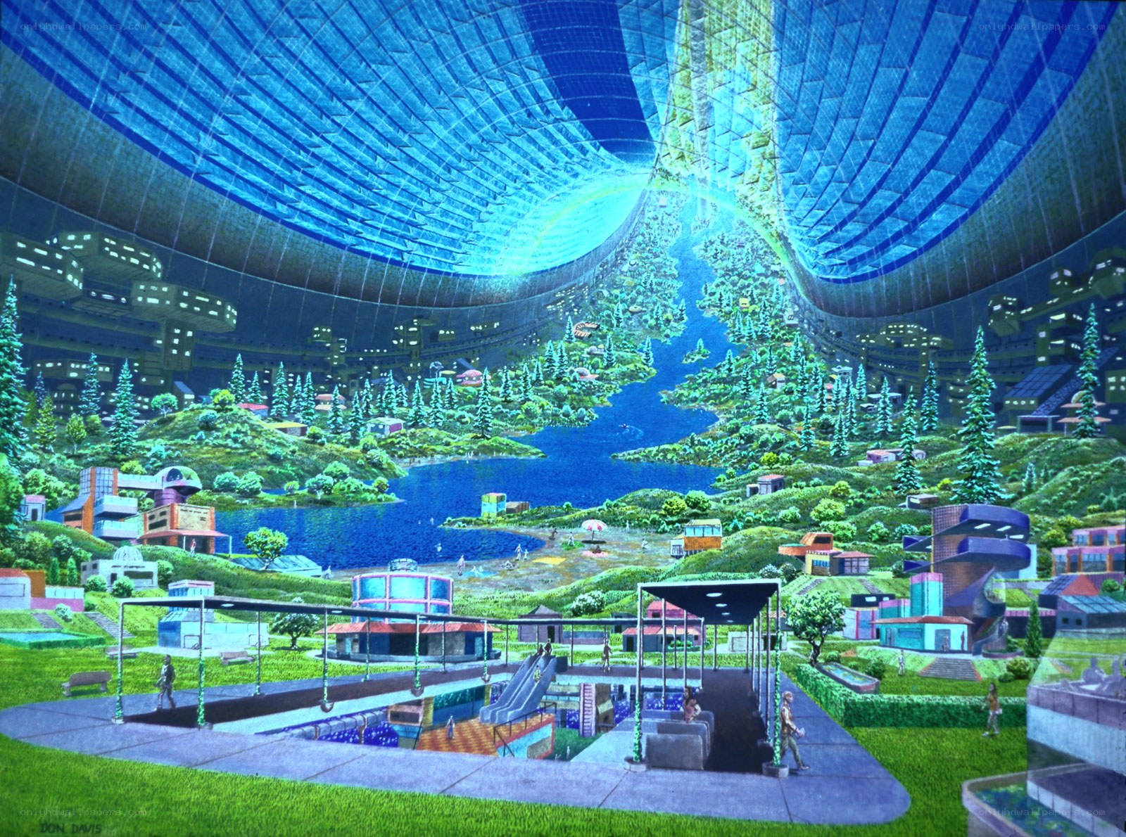 futuristic dome city