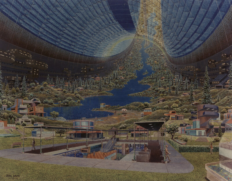 Futuristic dome cityscape