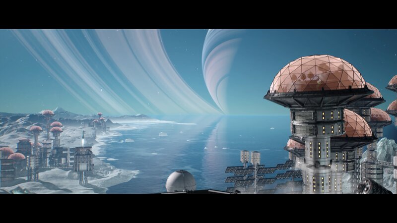 Futuristic Domed City — Blue, Serene