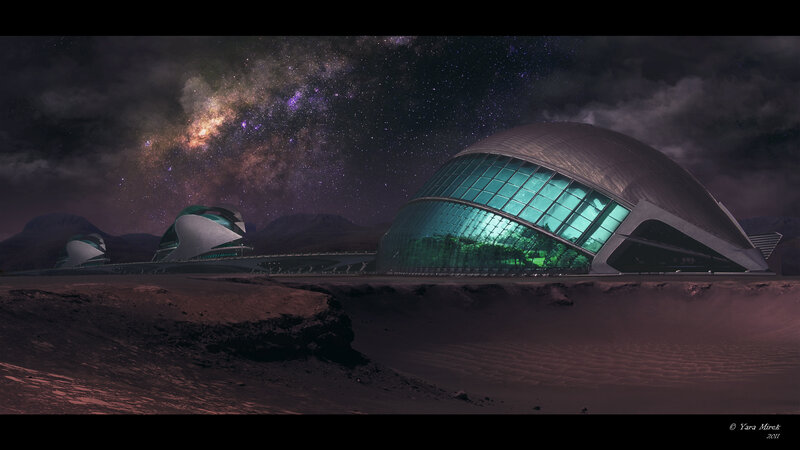 Futuristic Domes on Alien Planet