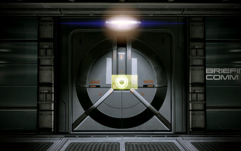 futuristic door interface
