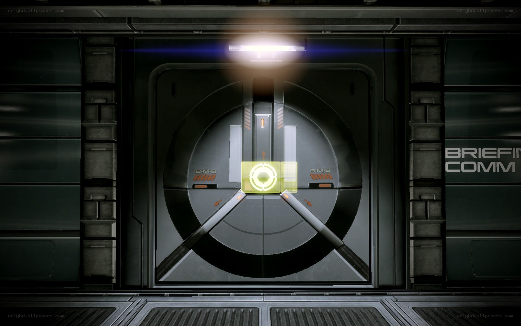 futuristic door interface