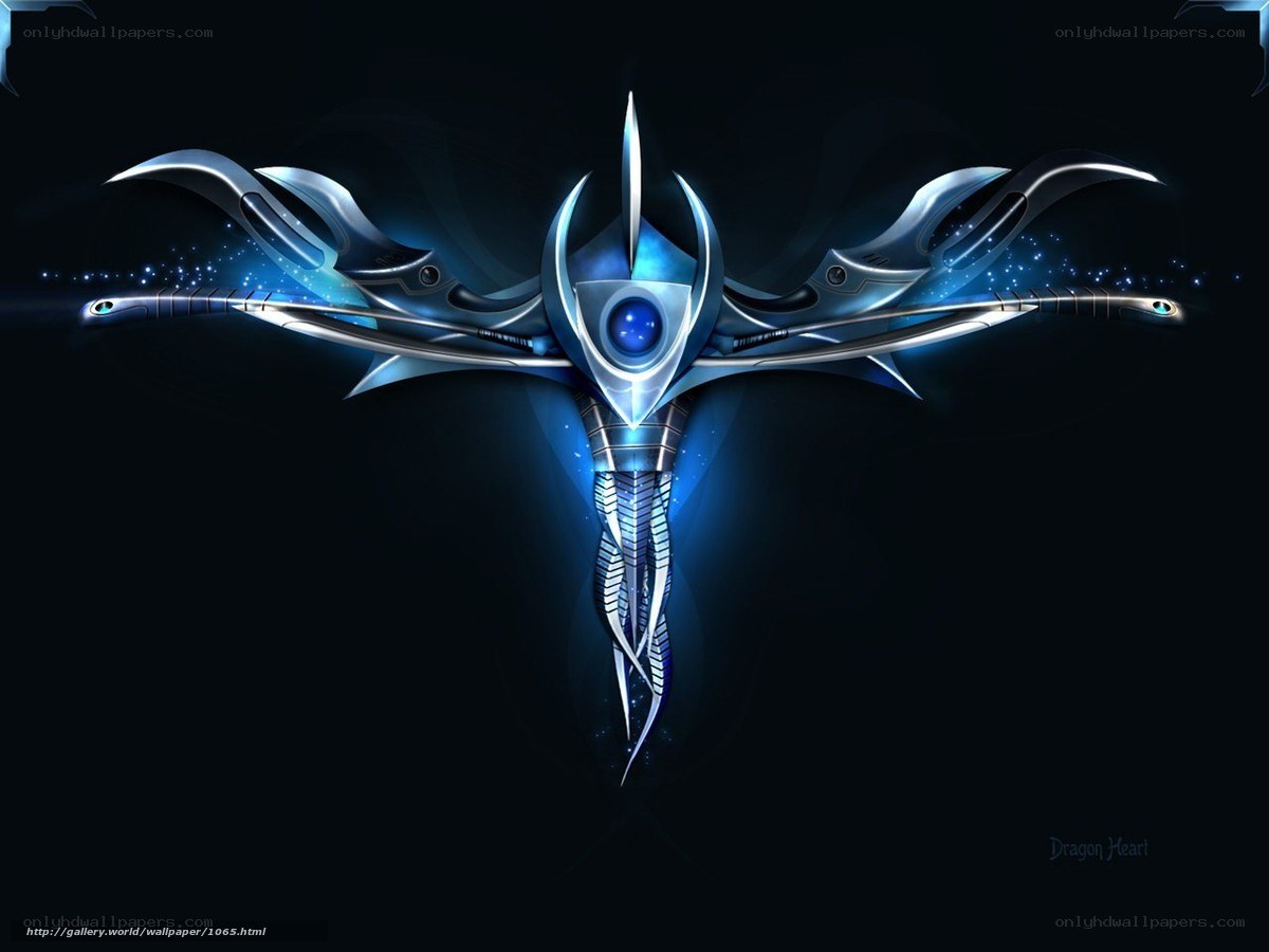 Futuristic Dragon Heart Emblem
