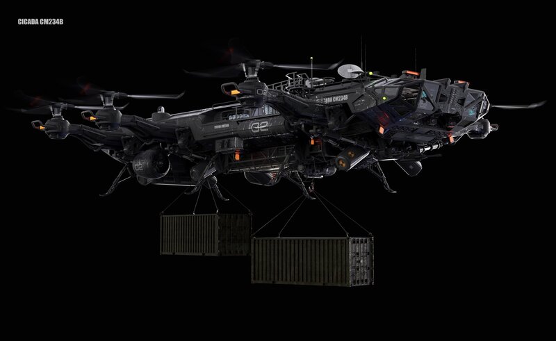 Futuristic Drone Helicopter