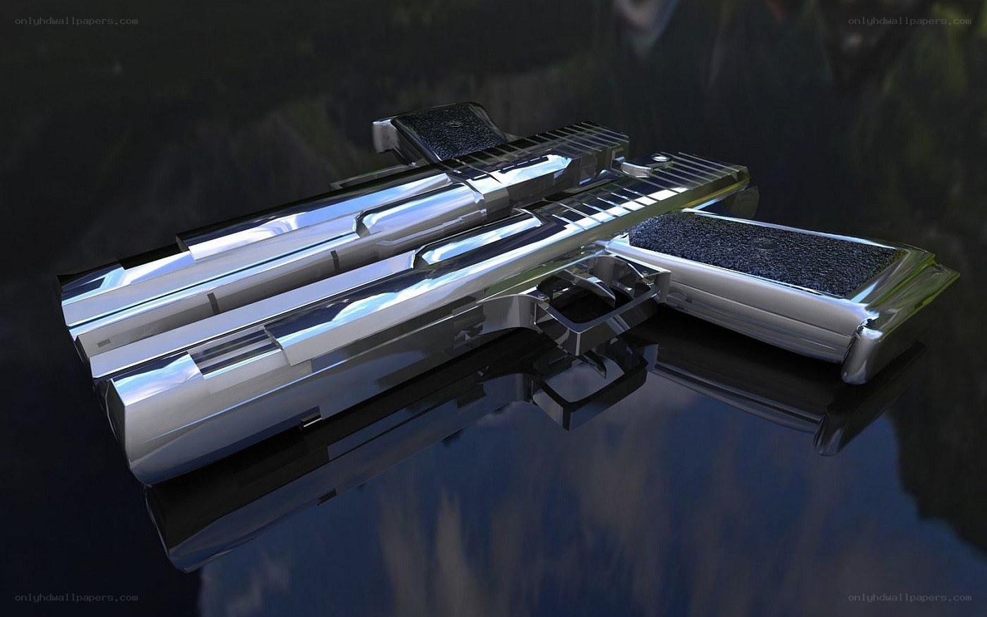 futuristic dual-barrel pistol
