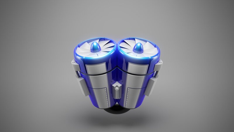 futuristic dual thruster engine