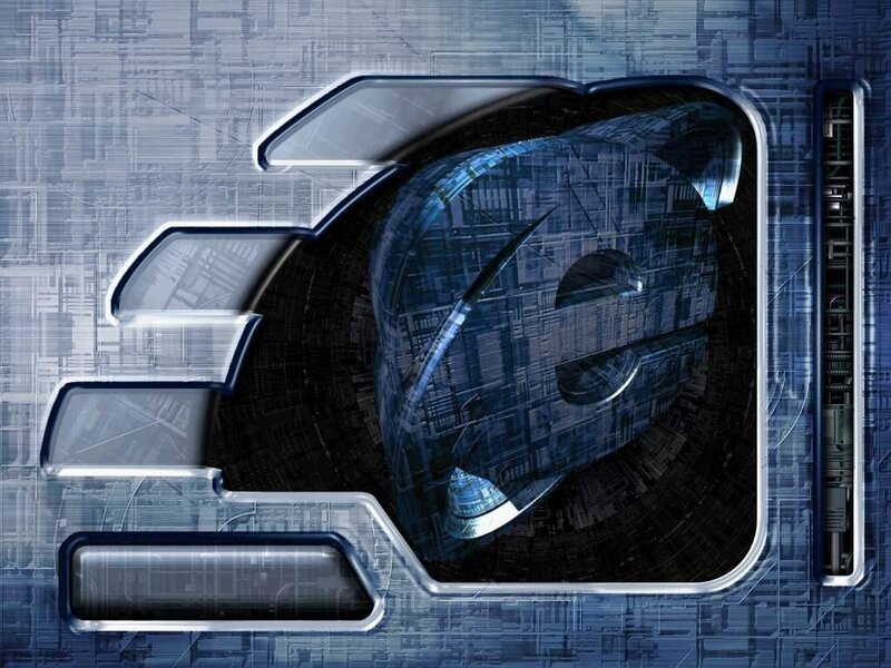 futuristic e logo design