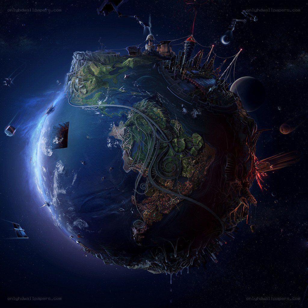 Futuristic Earth in Space