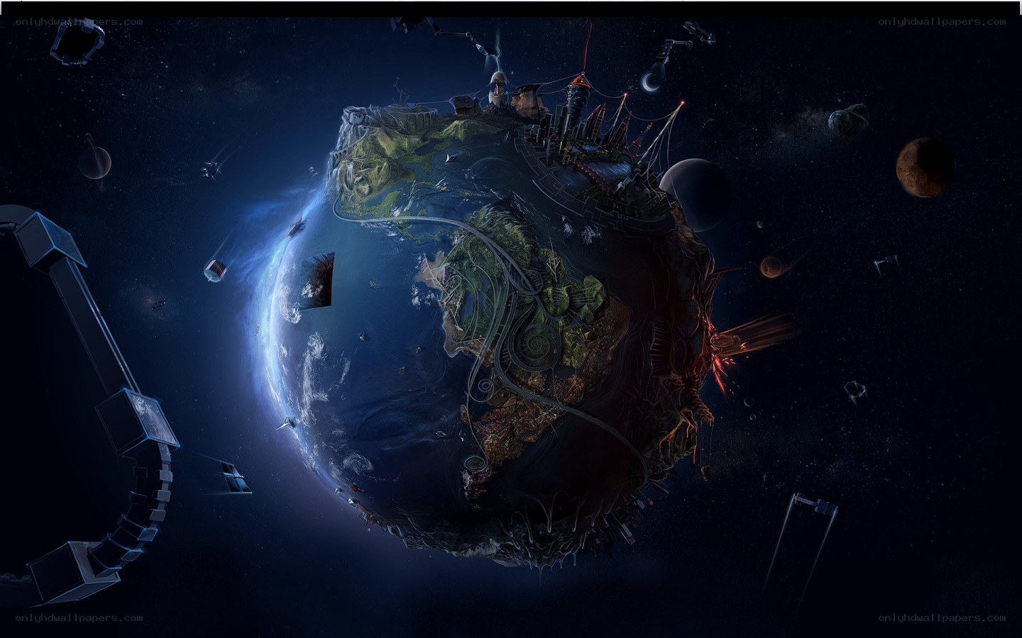 Futuristic Earth in Space