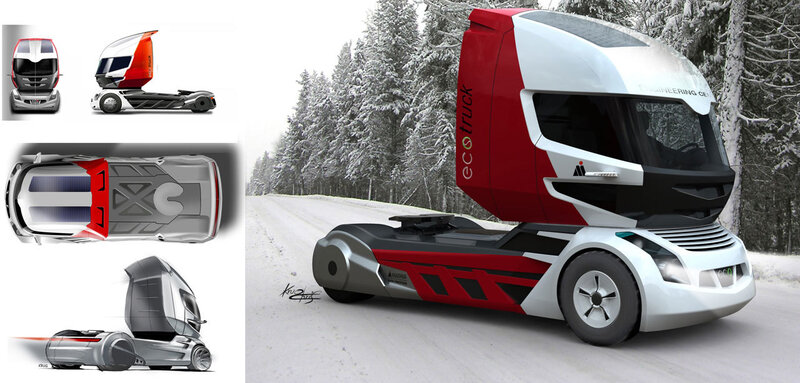 Futuristic eco truck concept