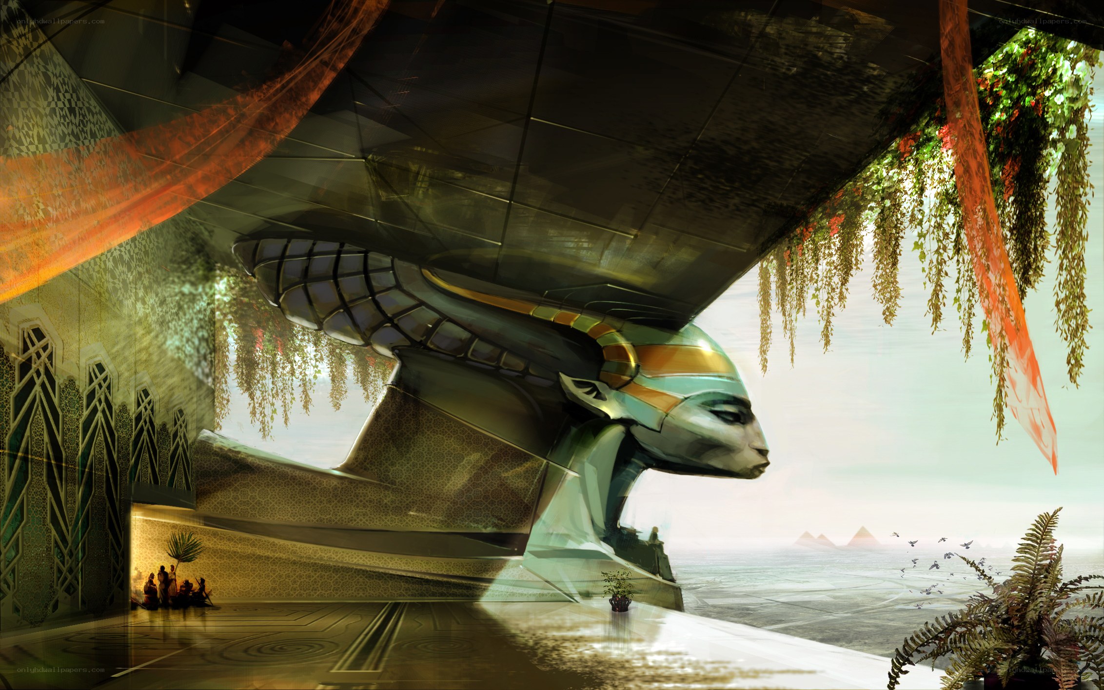 futuristic egyptian temple