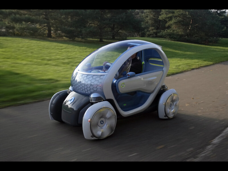futuristic electric car on road