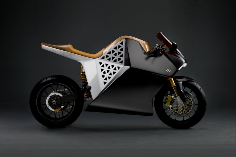 futuristic electric motorcycle