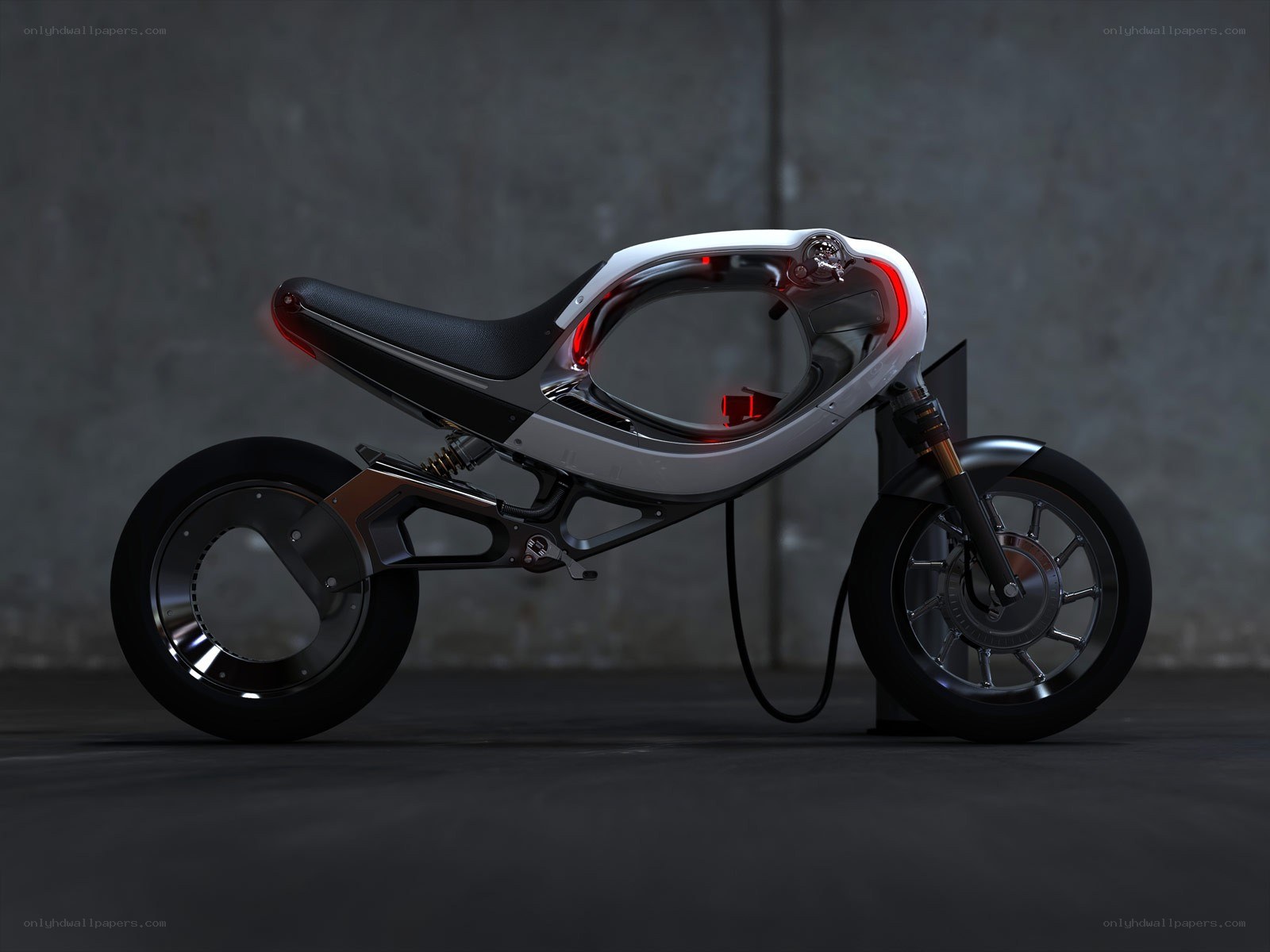 futuristic electric motorcycle