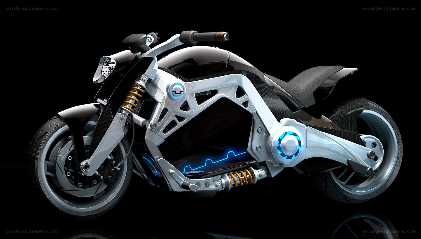 futuristic electric motorcycle