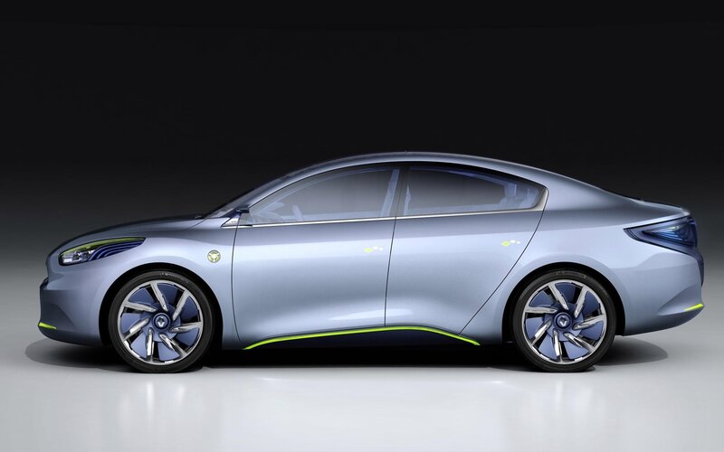 futuristic electric sedan concept