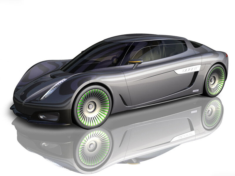 futuristic electric sports car