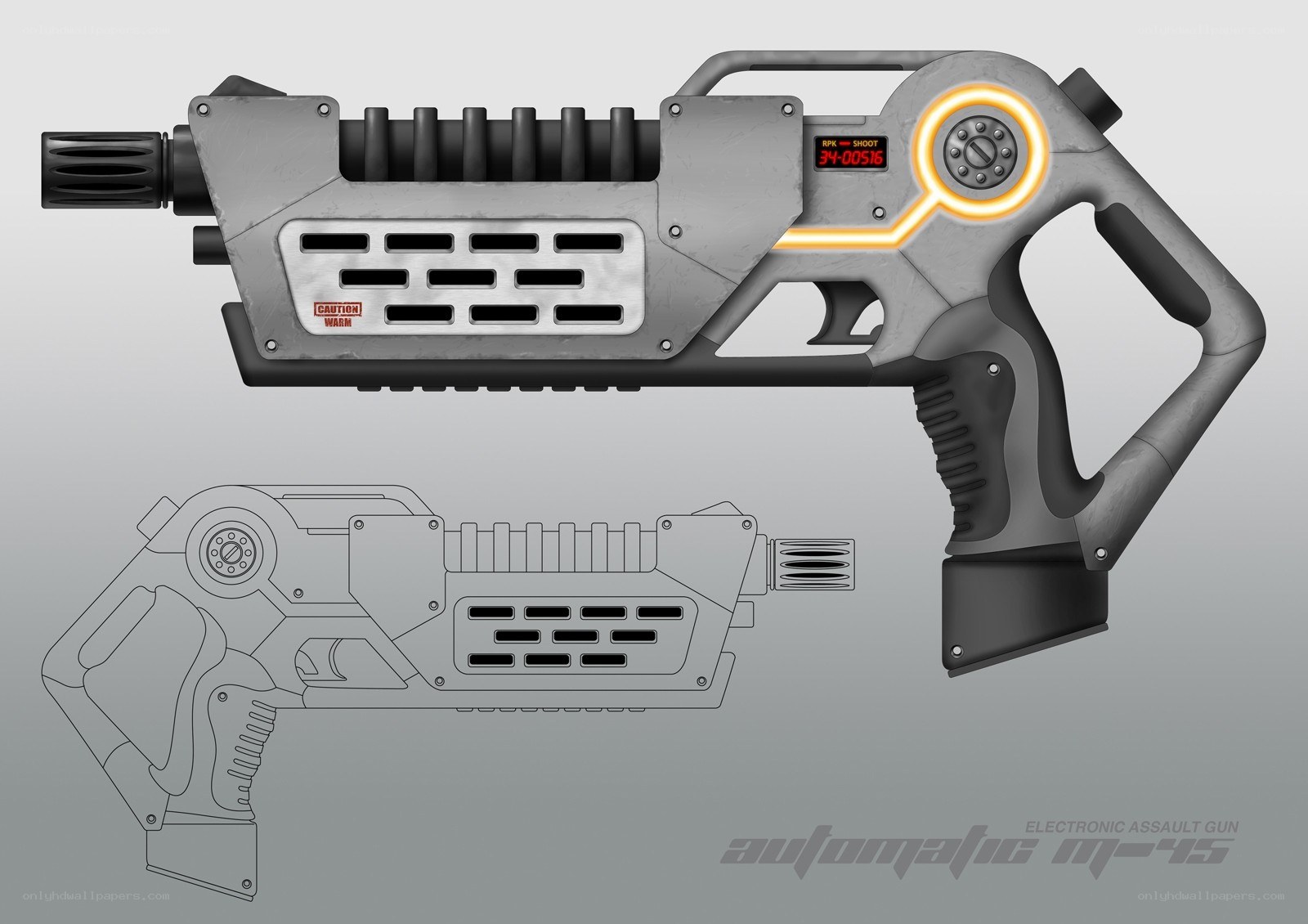 futuristic electronic assault gun