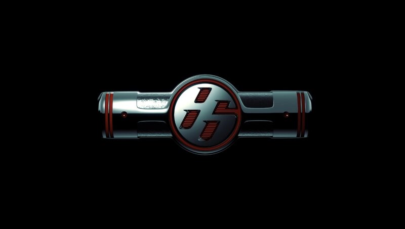 futuristic emblem logo