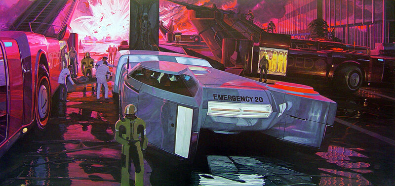 Futuristic emergency scene