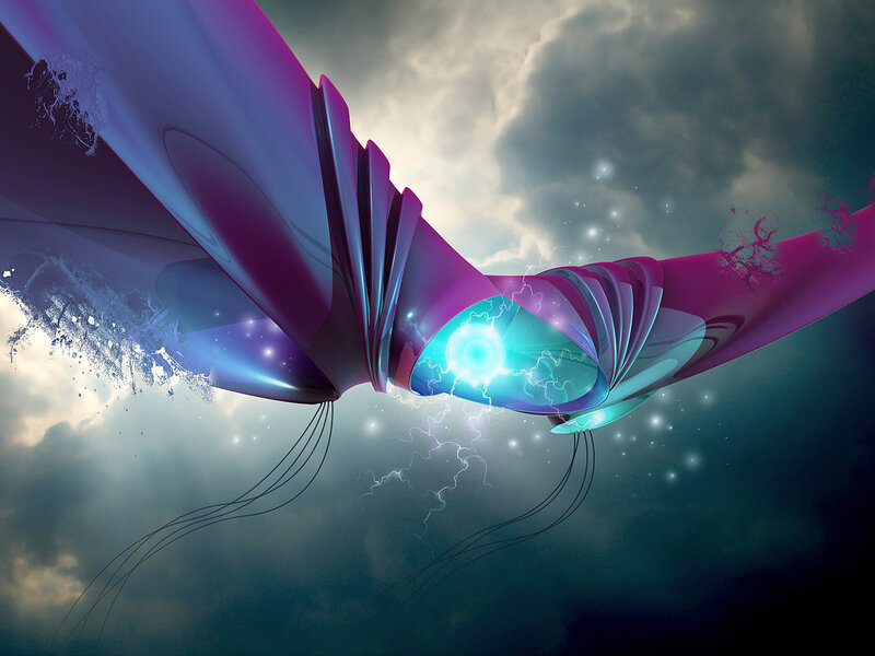 futuristic energy creature