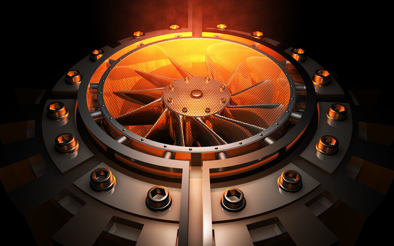 Futuristic Engine Core — Orange