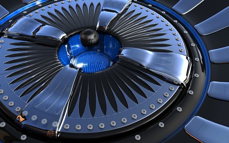 futuristic engine turbine