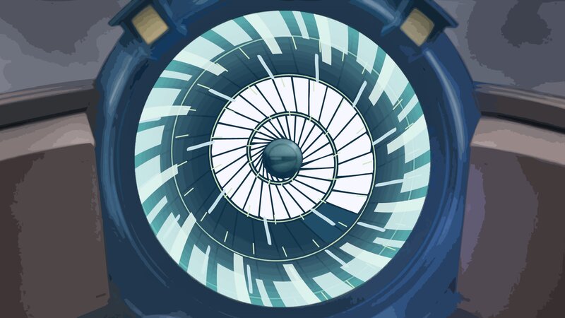 futuristic engine turbine