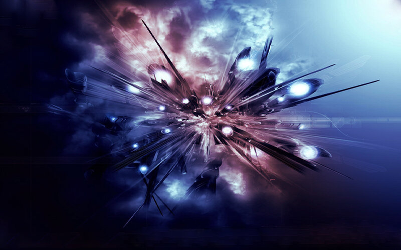 futuristic explosion artwork
