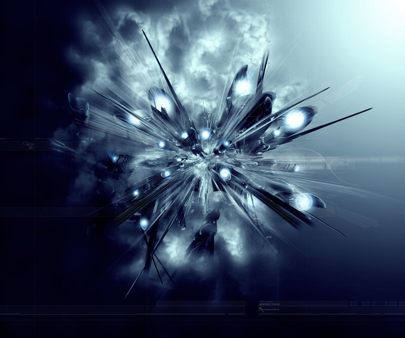 futuristic explosion artwork