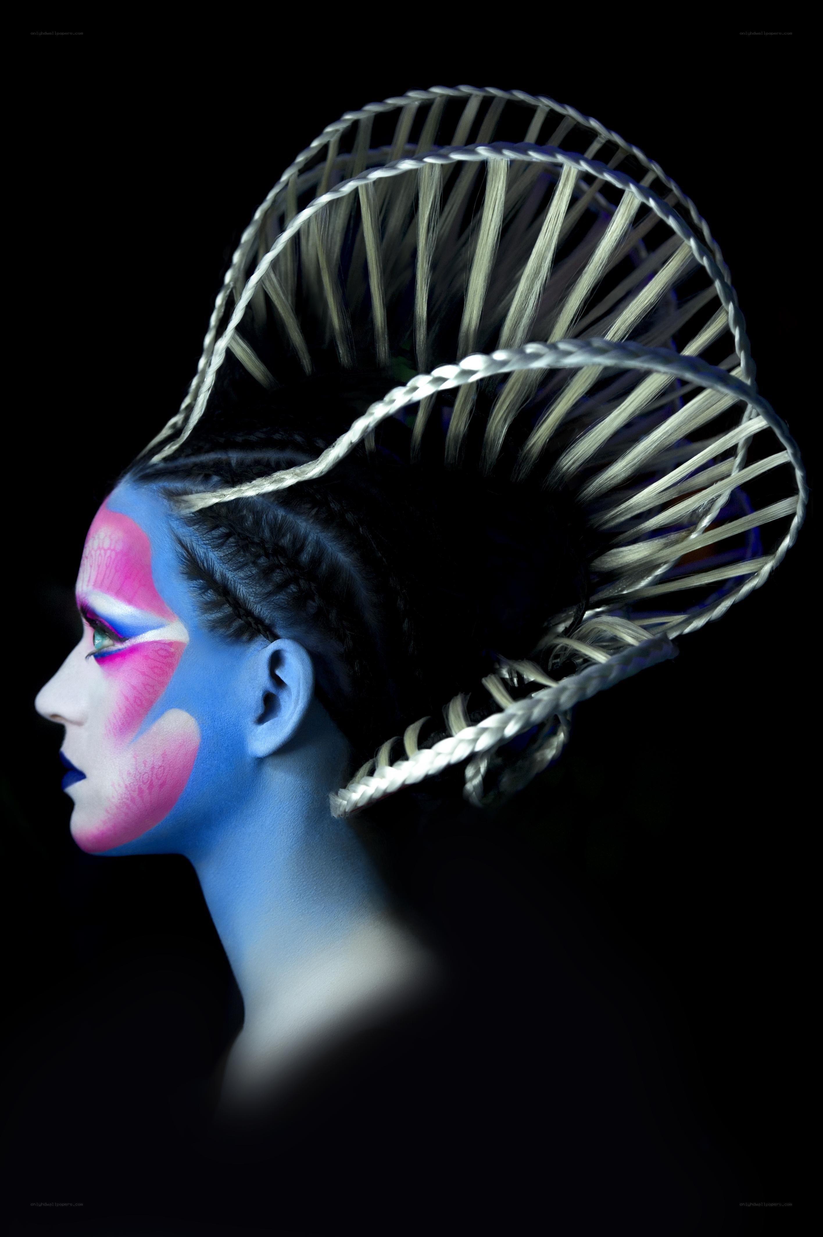 futuristic face art portrait