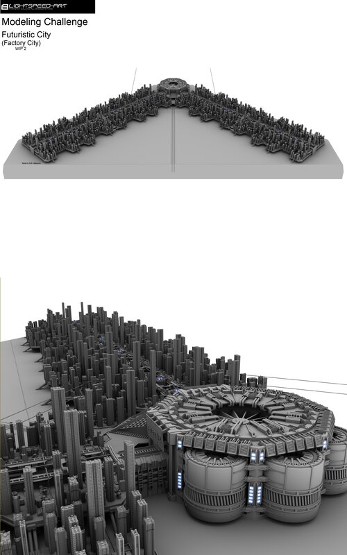 Futuristic Factory City Model