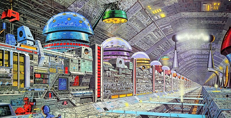 Futuristic Factory Interior — Blue