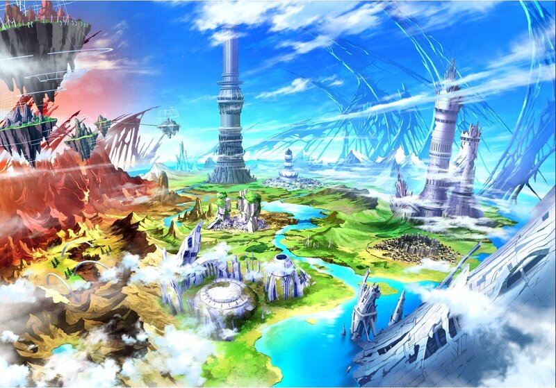 Futuristic Fantasy Landscape — Blue