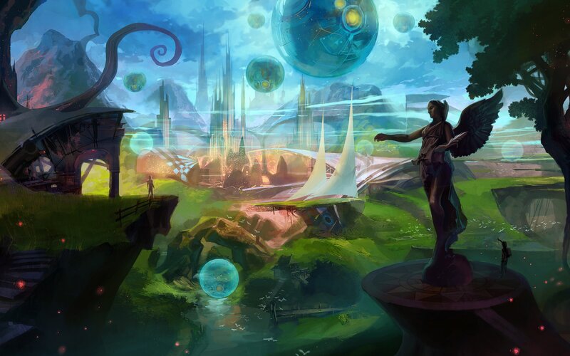 futuristic fantasy landscape