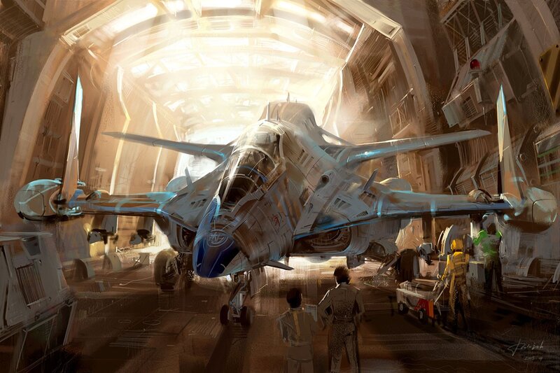 Futuristic Fighter Jet — Gray, Dramatic, Digital Art, Aircraft
