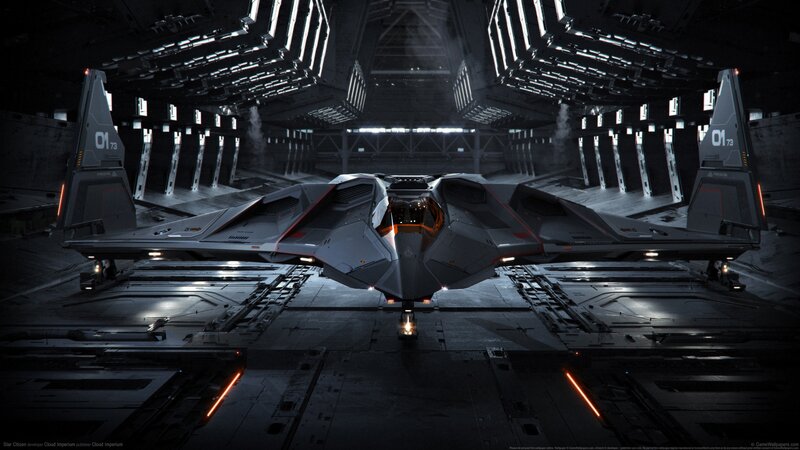 Futuristic Fighter Jet — Gray, Dramatic, Digital Art, Hangar