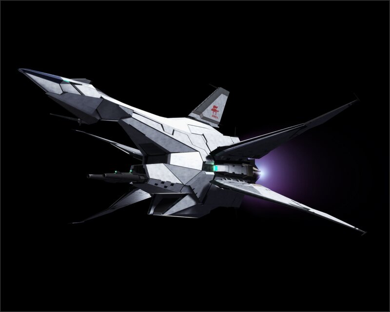 Futuristic Fighter Jet — Gray, Dramatic, Night