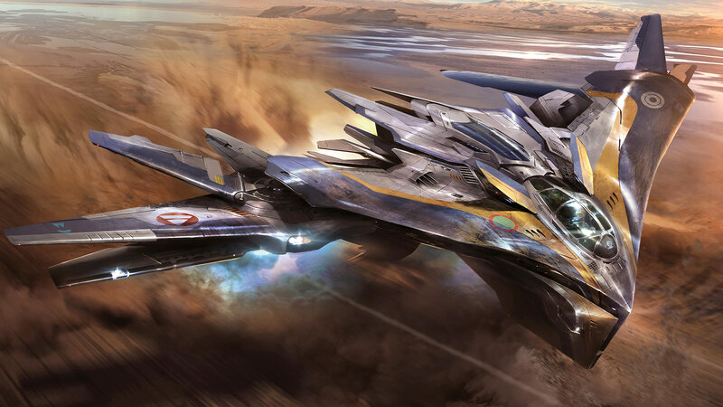 Futuristic Fighter Jet — Gray, Dynamic